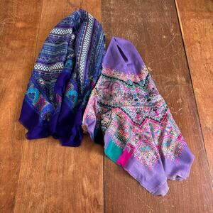BUNDLE 2 (two) Vintage Y2K Purple Monotone‎ head wrap scarves NWT Dead stock